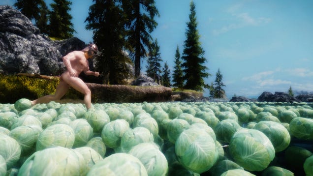 The Magic of Skyrim Mods: A Naked Man Swimming in Cabbage