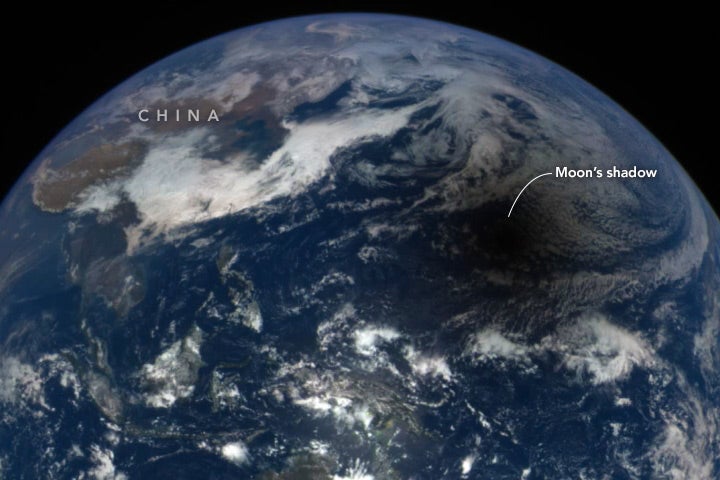 Earth Looks Bruised in the Shadow of the Eclipse