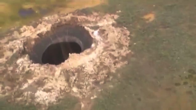 A Dramatic 260 Foot Crater Has Mysteriously Appeared In Siberia