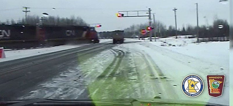 Train Grabs Semi-Truck And Takes It For A Short Hellride
