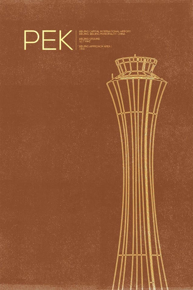 10 Graceful Posters Immortalizing the World's Air Traffic Control Towers
