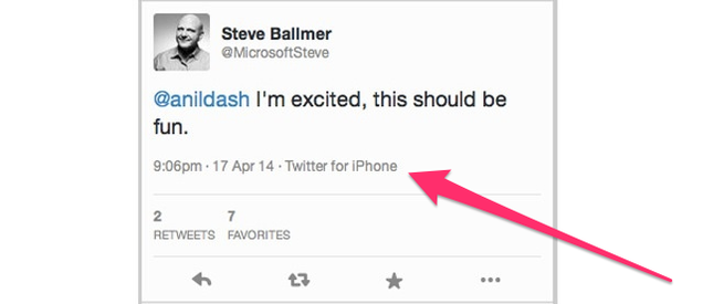 Looks Like Steve Ballmer's First Tweets Are From an iPhone