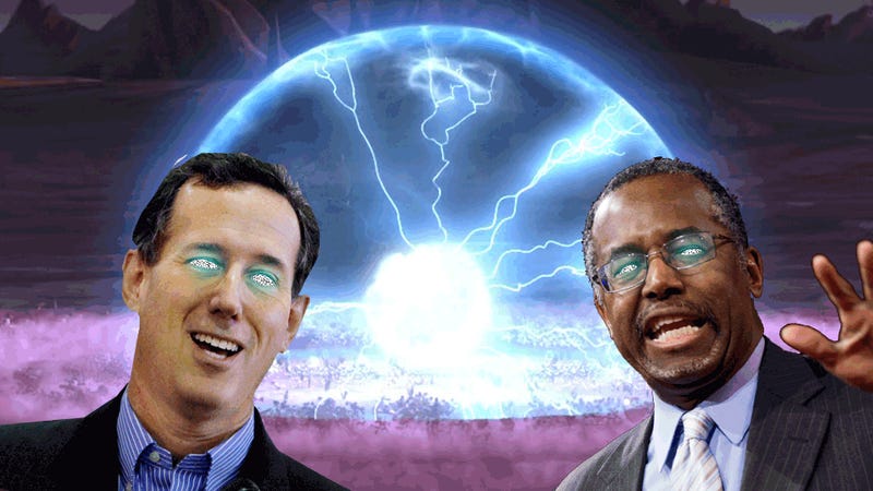 Santorum and Carson Couldn't Wait To Freak You Out About EMP Weapons Last Night