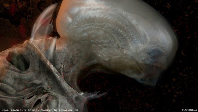 Prometheus concept art puts us face-to-sucker with the movie's creatures