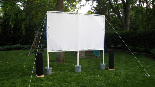 homemade projector screen stand