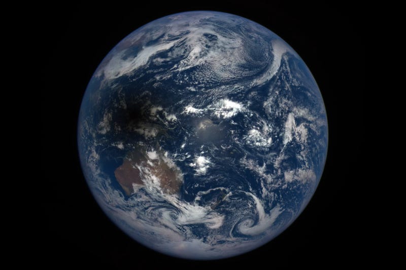 Earth Looks Bruised in the Shadow of the Eclipse