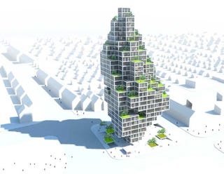 Sky Village "Pixel Tower" is Sustainable, Adaptable and Really Weird Looking