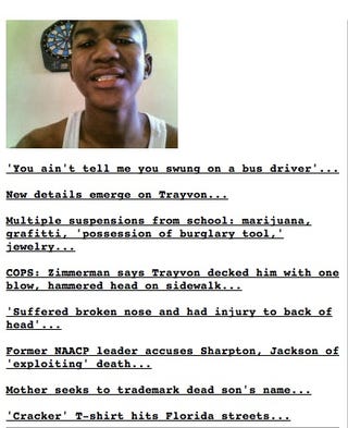 Your Guide to the Idiotic Racist Backlash Against Trayvon Martin