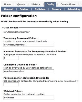 Choose where you want downloaded files to go, and where you want the temporary files to live before they're finished downloading.