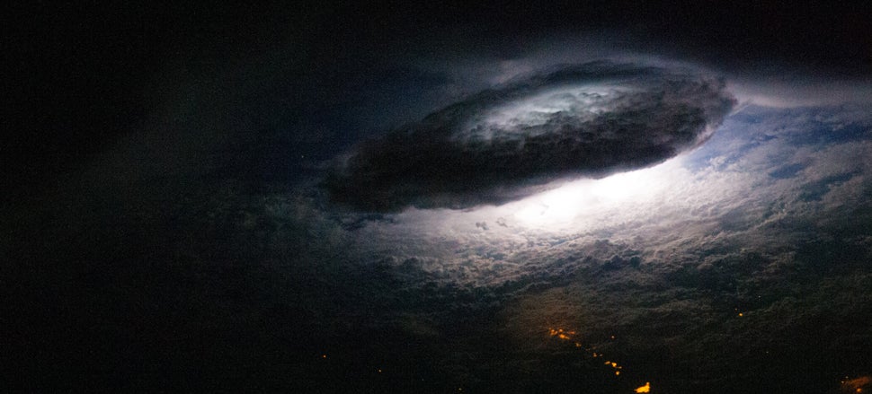 Stunning photo of lightning illuminating Earth