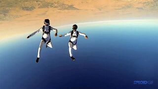 Skydivers dance gracefully as they fall at 120mph