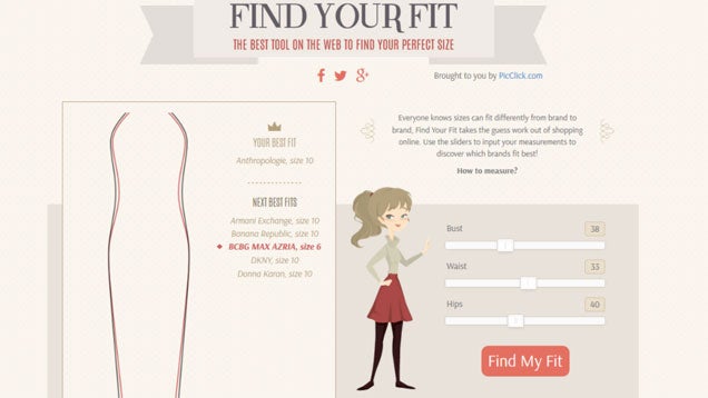 Find Your Fit Shows Women's Clothing Sizes by Brands That Fit You Best
