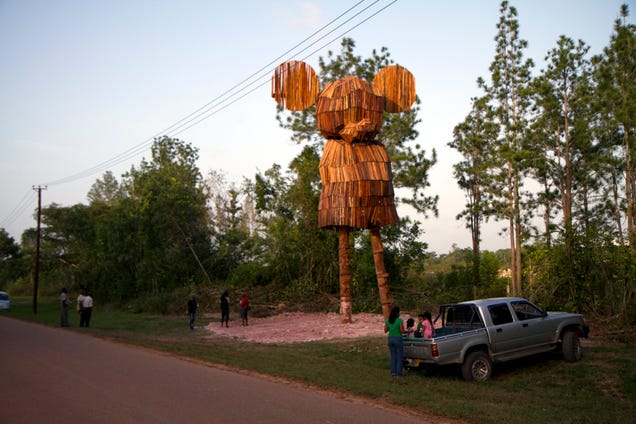 In Suriname, you can visit the Mickey Mouse wicker man