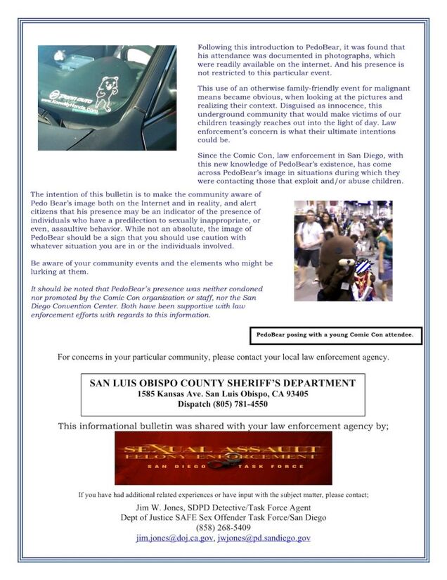 Stupid California Police Warn Parents of Pedobear, the 'Pedophile Mascot' (Updated)