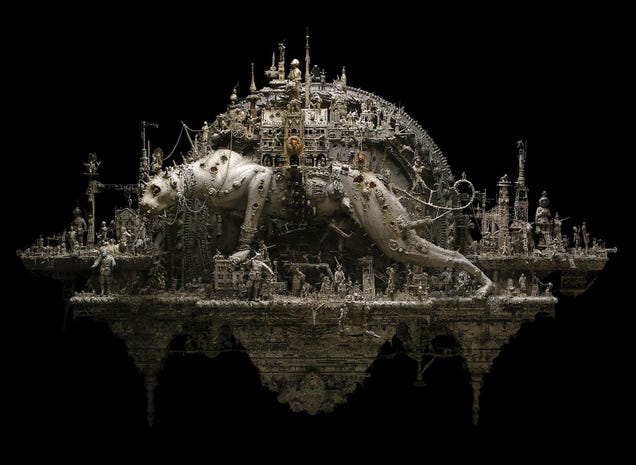 Kris Kuksi's Beautiful Art is Made From the Bones of Dead Model Kits
