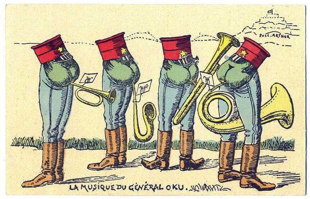 These vintage postcards would nowadays pass for threats by mail