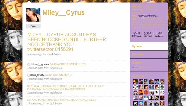Miley Cyrus Twitter Hack Full Of Missed Opportunities, Misspellings