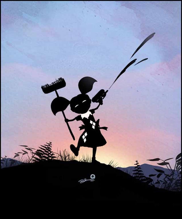 Beautiful superhero silhouettes show comic book characters at recess