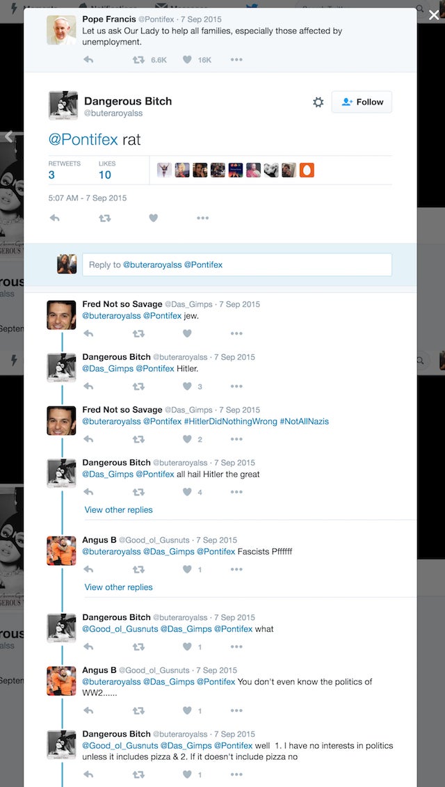 The Pope's Twitter Mentions Are a Living Hell