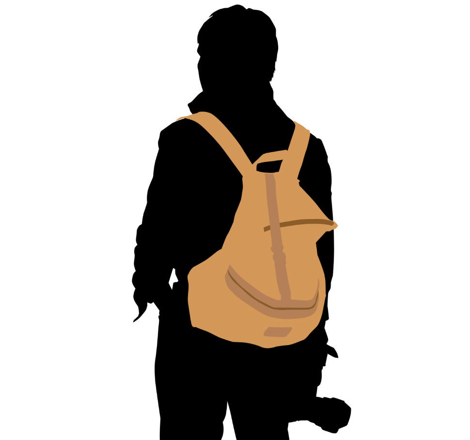 Человечек с рюкзаком вектор