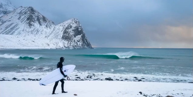 Surfing in the arctic circle is a harsh but beautiful experience
