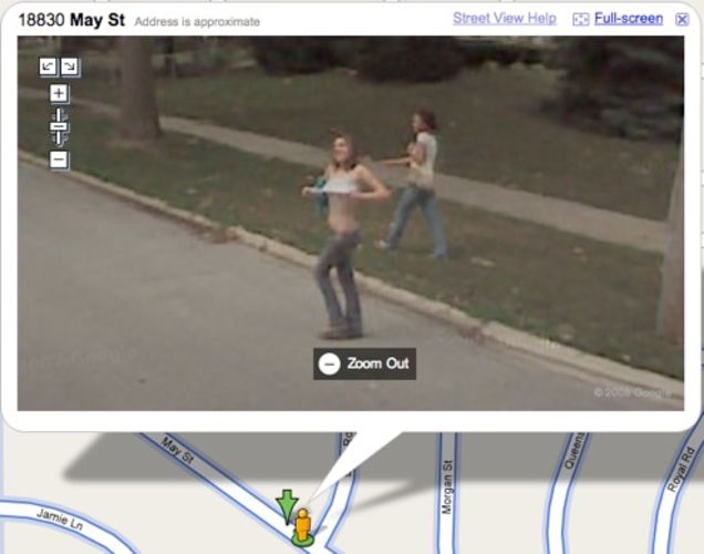 Girl Flashes Google Mapmakers' Cameras