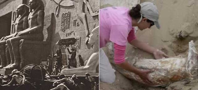 Unearthing 91-Year-Old Sphinxes From the Buried Ten Commandments Set
