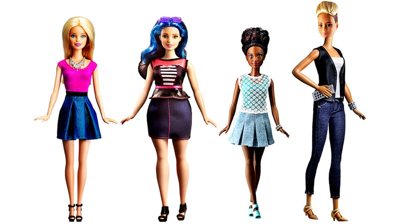 different size barbies