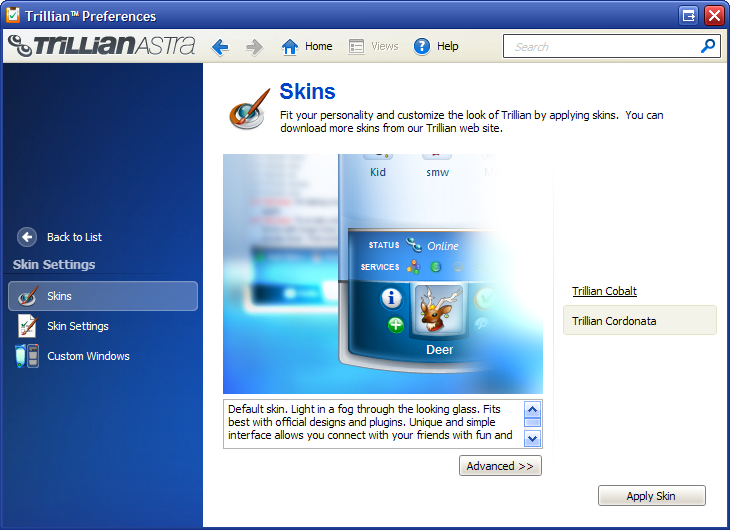 trillian 5 skins