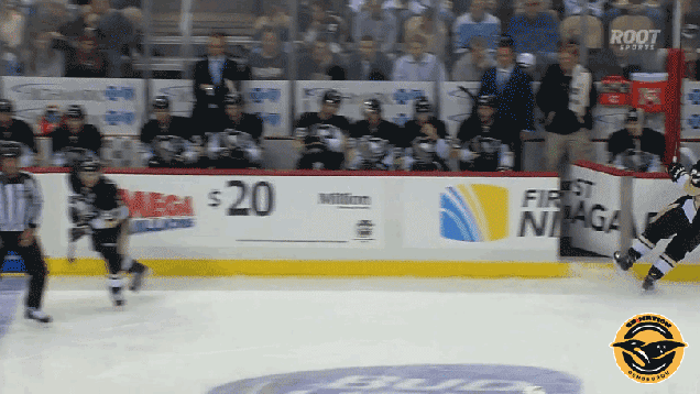 Sidney Crosby Gets Whacked In The Face By A Linesman