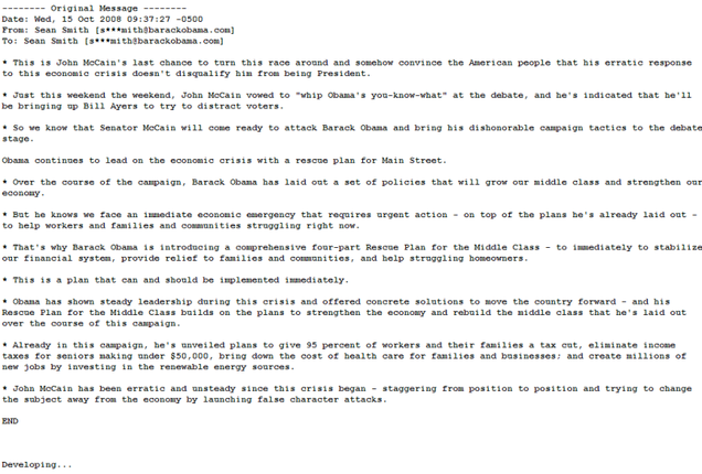 Shock: Obama Campaign Doing Job