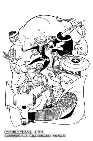 Avengers fine art covers present The Hulk à la Michelangelo and Al Hirschfeld