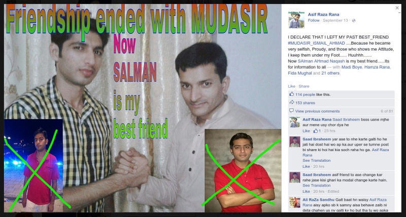 UPDATE: Facebook User, Asif, Regains Friendship With Scorned Ex-Best Friend, Mudasir