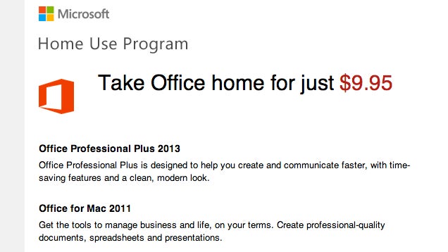 Get Microsoft Office for $9.95 From Your Employer