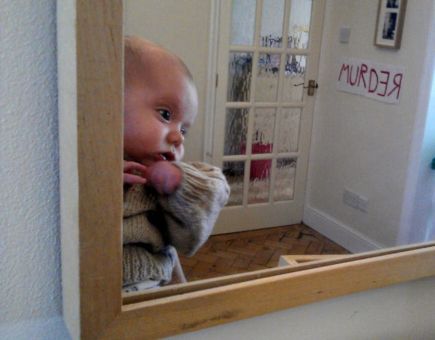 A blissfully confused baby reenacts scenes from classic scifi and fantasy films