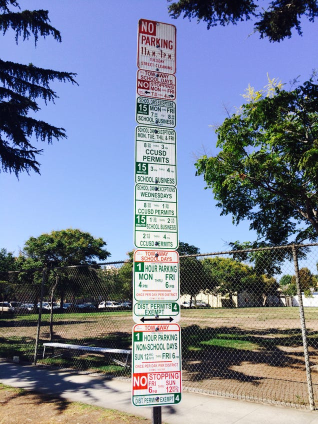 Old parking signage