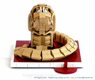 The artwork of H.R. Giger, recreated in LEGO bricks
