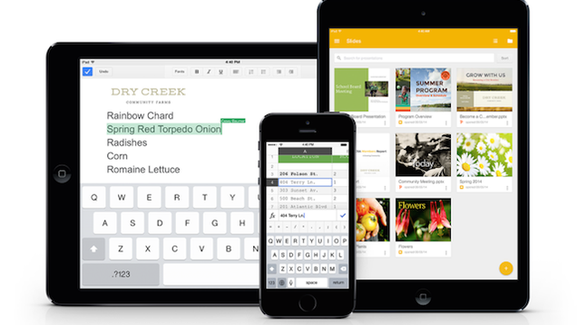 Google Adds Office Editing to Docs and Sheets for iOS, Releases Slides