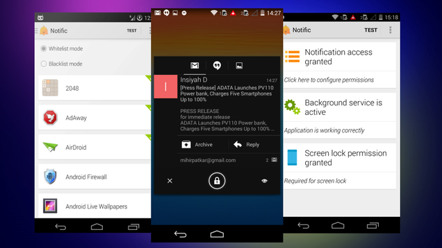 Notific Smartly Switches Screen On and Off for App Notifications