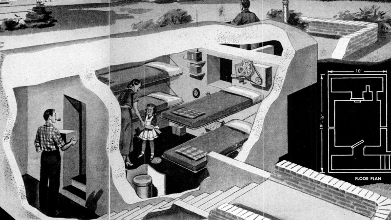 1950s fallout shelter layout