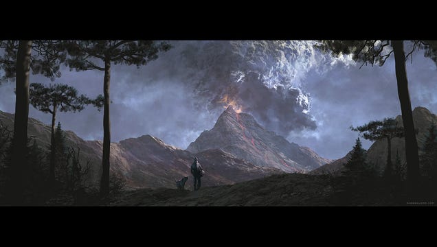 Nazi Explosions Meet Beautiful Landscape Paintings in This Video Game Concept Art