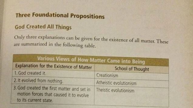 Creationist textbooks are garbage, creationist textbooks are garbage, creationist textbooks are garbage