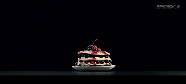 Cool slow motion footage of delicious food blowing in slow motion