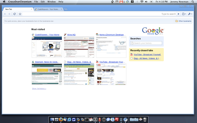 Unofficial Google Chromium Now Available for Mac OS X, Linux