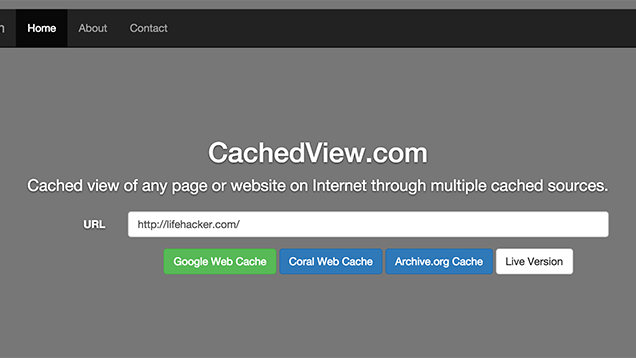 CachedView Shows Cached Webpages from Google, Archive.org, and Coral