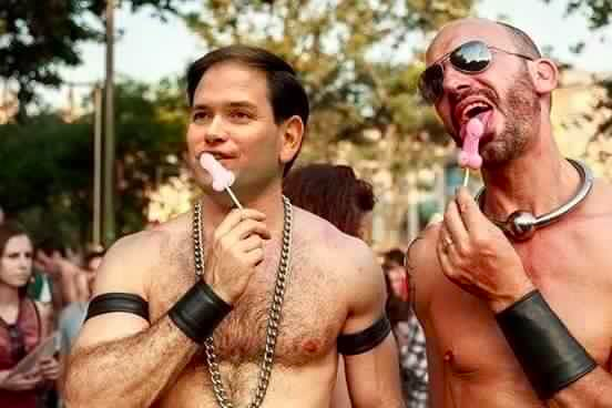 Highway Billboard Hijacked with Candy Penis-Licking Rubio Photoshops
