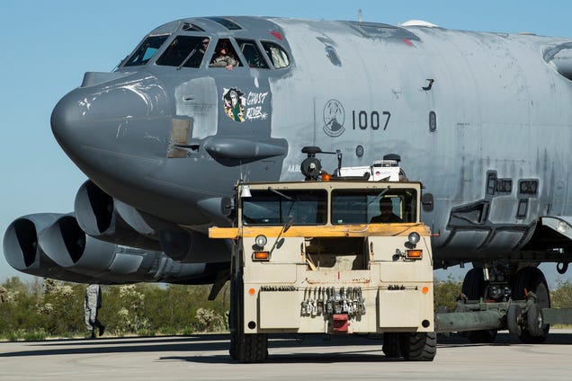 B-52H bomber named Wise Guy flies again after being 