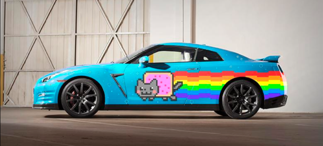 Nissan Perfectly Trolls Ferrari With This Nyan Cat GT-R For Deadmau5