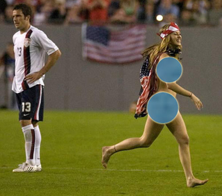 woman streaker at soccer game