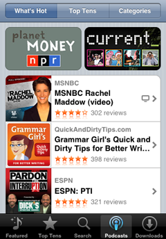iPhone 2.2 Screenshots Show Full Podcast Interface, Polished Store App